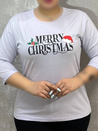 تیشرت آستین سه ربع آراتین طرح Merry Chrismas