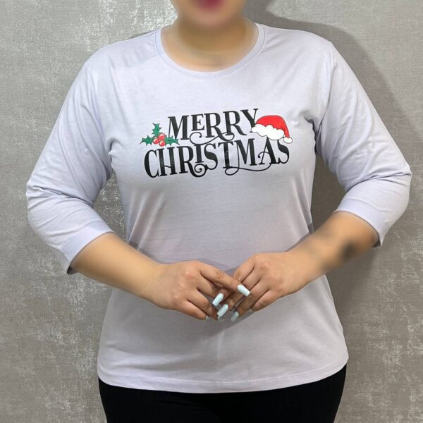 تیشرت آستین سه ربع آراتین طرح Merry Chrismas