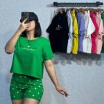 ست کراپ و شورتک زنانه آراتین مدل گل بابونه (عمده)