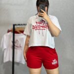ست کراپ و شورتک زنانه آراتین مدل Stay (عمده)