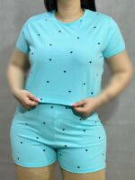 ست کراپ و شورتک زنانه آراتین مدل قلب ریز (عمده)
