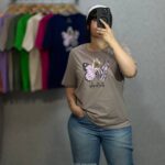 تیشرت یقه گرد آراتین طرح دختر و پروانه (عمده)