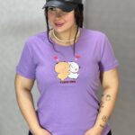 تیشرت زنانه ایموجی مدل دو خرس عاشق (عمده)