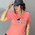 تیشرت زنانه ایموجی مدل دختر و گل (عمده)