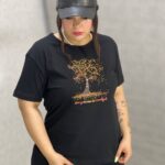 تیشرت زنانه ایموجی مدل درخت و لاتین (عمده)