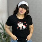 تیشرت یقه گرد دیوان مدل دخترک و گربه (عمده)