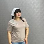 تیشرت یقه گرد آراتین گل سرشانه (عمده)