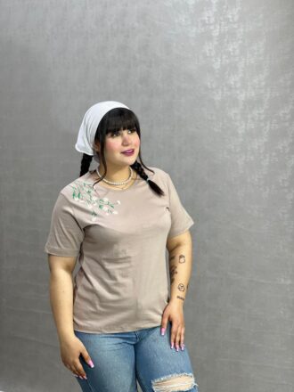 تیشرت یقه گرد آراتین گل سرشانه (عمده)