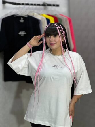 تیشرت باکسی لانگ آراتین مدل whatever
