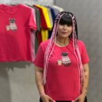 تیشرت یقه گرد آراتین طرح گربه و قهوه (عمده)