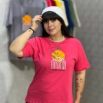 تیشرت یقه گرد آراتین طرح غروب و رنگین کمان (عمده)