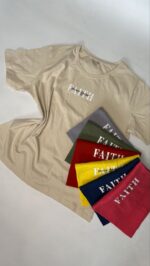 تیشرت یقه گرد آراتین طرح FAITH (عمده)