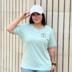 تیشرت یقه گرد آراتین طرح پروانه گوشه سینه و پشت (عمده)