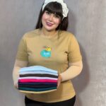 تیشرت یقه گرد آراتین طرح گربه فنجان (عمده)