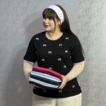 تیشرت یقه گرد آراتین طرح پاپیون (عمده)