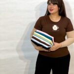 تیشرت آستین کوتاه فری سایز دیوان مدل فنجان گربه ای (عمده)